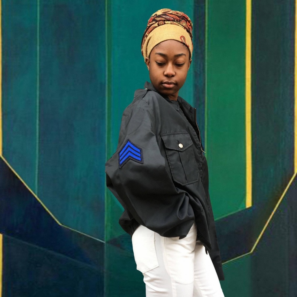 Vintage 1960's Black Nylon Flight Jacket